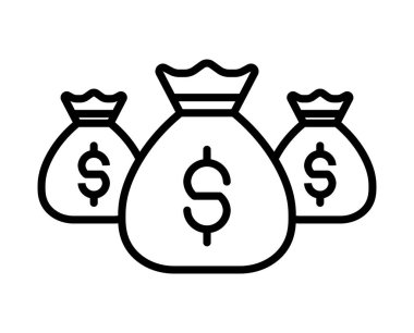 Bu resimde dolar işaretleri ve taçlarla süslenmiş, zenginliği ve refahı minimalist bir şekilde sembolize eden üç basit para çantası yer alıyor. Finansla ilgili projeler için mükemmel.