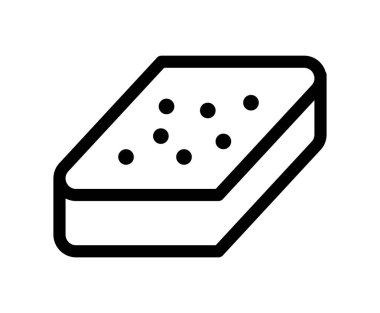 Hijyen ve temizliği temsil eden dikdörtgen bir sabun kalıbının basit bir çizimi. Kişisel bakım ve güzellik alışkanlıkları çevresindeki temalar için ideal.