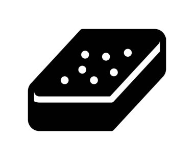 Çikolatalı bisküvinin besinlerle süslenmiş basit bir siyah-beyaz çizimi, yiyeceklerle ilgili tasarımlar, markalaşma veya aşçılık projeleri için mükemmel..