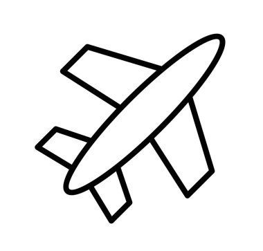 Seyahat ve havacılık teması için ideal bir uçağın minimalist taslağı. Bu basit grafik uçuş ve macerayı temsil ediyor, tasarım projeleri için mükemmel..