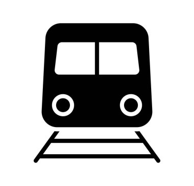 Şehir ulaşımını ve seyahati temsil eden, raylardan yaklaşan bir metro treninin simgesi. Ulaşım ile ilgili temalar için ideal.