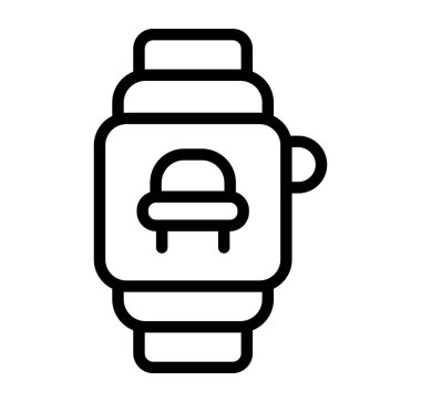 Minimalist bir dizaynın yer aldığı şık çizgili bir sanat tasviri. Modern teknolojiyi ve giyilebilir cihazları dijital ortamda sergilemek için mükemmel..