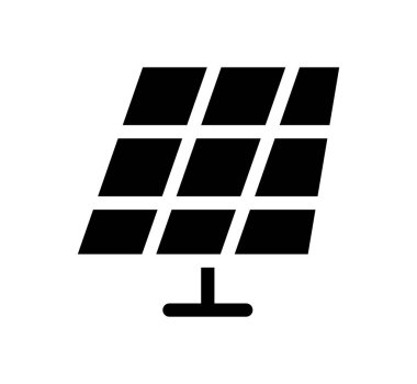 Yenilenebilir enerji çözümlerini sembolize eden ikonik siyah güneş paneli temsili. Sürdürülebilirlik, yenilik ve temiz teknolojiye odaklanan projeler için ideal.