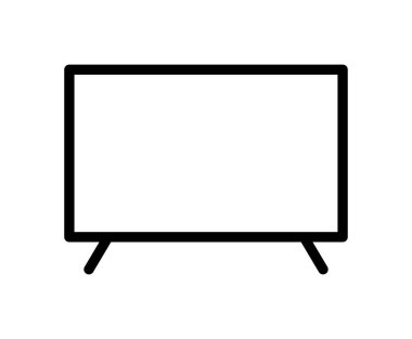 Bu resim, dijital dizaynlar, sunumlar veya ev eğlencesi ve teknolojisiyle ilgili şablonlar için mükemmel olan modern bir televizyon setinin minimalist bir taslağını içerir..