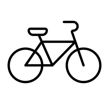 Bu resim klasik bir bisiklet tasarımının basit bir sanat çizgisi çizimini içerir. Ulaşım, spor ve açık hava aktiviteleri gibi kavramları temsil eder..