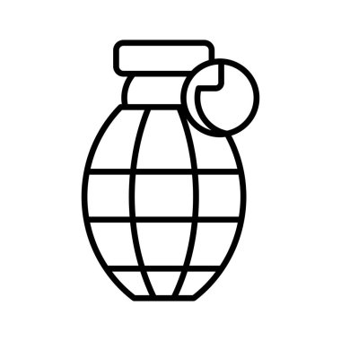 Bu el bombasının minimalist tasviri güvenlik, tehlike ve askeriyenin temalarını temsil ediyor. Çatışma ve savunmayla ilgili projeler için ideal.