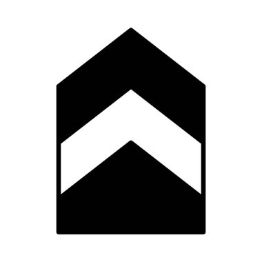 Şevron tasarımı ile yukarı doğru bir ok, gelişimi ve büyümeyi simgeleyen, modern dijital ve yazdırma projeleri için mükemmel bir simge..