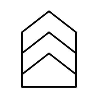 Bu minimalist ok simgesi, çeşitli tasarım projeleri ve sunumlarda ilerleme ve başarıyı göstermek için ideal, yukarı doğru hareket ve büyümeyi temsil etmektedir..