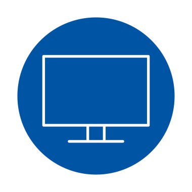 Bu grafik simgesi, dijital ortam, web tasarımı ve teknolojiyle ilgili içerik için ideal bir bilgisayar monitörü içerir..