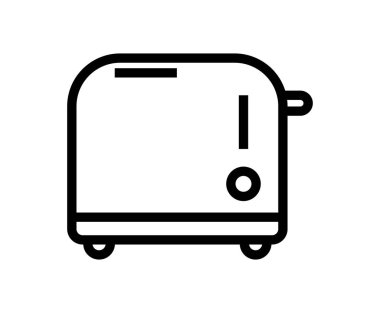 Bu minimalist tost makinesi tasarımı, modern mutfak dekorasyonu için mükemmel, temiz çizgiler ve basit bir taslak içerir. Kahvaltı hazırlamak için ideal..