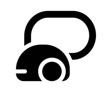 Siyah beyaz minimalist bir elektrikli süpürge tasarımı modern estetik için mükemmel. Bu basit vektör illüstrasyonu ev tasarımında temizlik ve yararlılığı temsil eder.