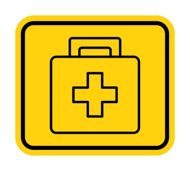 Çapraz sembollü bu sarı ilk yardım çantası ikonu acil durumlar için idealdir. Kritik durumlarda sağlık, güvenlik ve acil yardımı temsil eder.