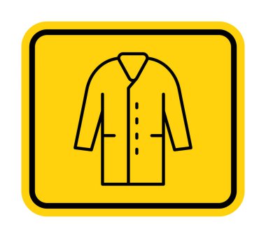 Canlı sarı bir arkaplan üzerine klasik bir bornoz tasarımının basit ve minimalist bir grafiği. Kıyafet reklamları ya da moda ile ilgili projeler için mükemmel..