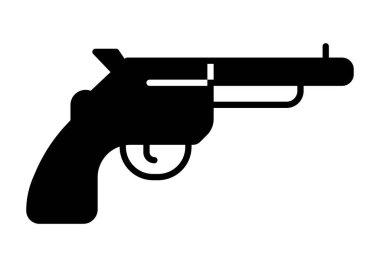 Güvenlik, drama ve tarihsel önemi tasvir etmek için mükemmel bir tabanca silueti. Çeşitli yaratıcı projeler için ideal.