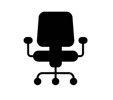Çalışma alanlarında rahatlığı ve ergonomiyi temsil eden şık ve modern ofis koltuğu ikonu. Üretkenlik ve stile odaklı tasarımlar için ideal.