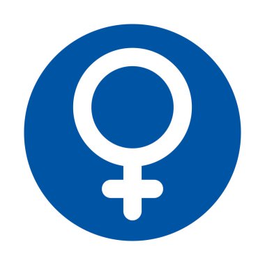 This blue circle icon represents the female gender symbol, showcasing empowerment and gender equality. Ideal for projects focused on women's rights and social advocacy.