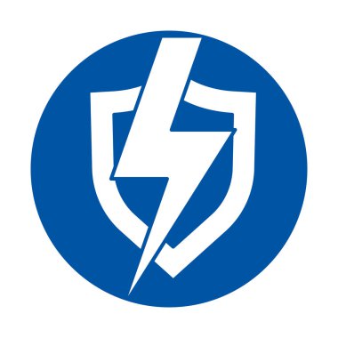 Bu çarpıcı mavi kalkan sembolü, çeşitli yaratıcı projelerde enerji, koruma ve modern tasarım kavramlarını temsil etmek için mükemmel olan cesur bir yıldırım simgesini içerir..