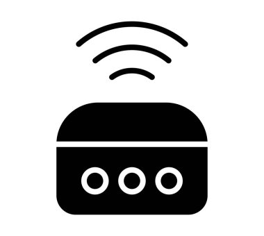 Bu grafik modern bağlantıyı sembolize eden sinyal dalgaları içeren kablosuz bir cihaz içeriyor. Teknoloji teması, iletişim ve aygıt tasarımı için ideal.