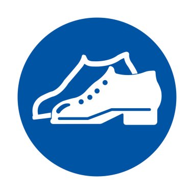 Bu canlı mavi daire dayanıklılık ve zarafeti temsil eden minimalist bir ayakkabı bakım ikonuna sahip. Ayakkabı bakımı ve moda projeleri için ideal bir grafik.