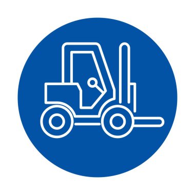 Bu grafik, endüstriyel materyaller ve lojistik tasarımlar için ideal bir forkliftin basit bir çizgi simgesini içerir..