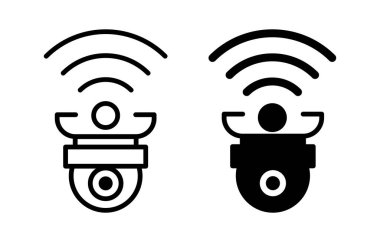 Kablosuz uyarı sinyallerini temsil eden bir dizi minimalist simge. Teknoloji ve iletişim temaları için idealdir, tasarım içerisinde gösterim uyarıları ve bağlantı.