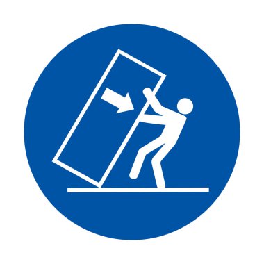 Bu grafik simgesi, ağır bir nesneyi kaldıran ve işyerlerindeki güvenlik yönergelerini vurgulayan bir kişiyi gösteriyor. Elle işleme uygulamalarını göstermek için ideal.