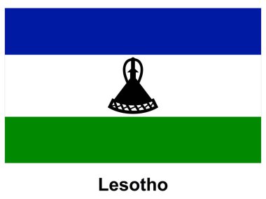 Lesotho 'nun ulusal bayrağında eşsiz bir amblemi olan koyu mavi, beyaz ve yeşil renkler yer almaktadır. Ulusun kültürel mirasını ve gururunu temsil ediyor..