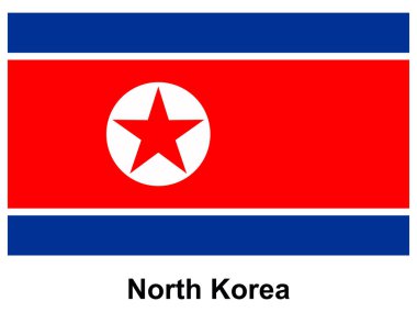 Bu resimde Kuzey Kore bayrağı sergilenmektedir, koyu kırmızı ve mavi renkler ve belirgin beyaz bir yıldız bulunmaktadır. Ulusal gurur ve kimliği sembolize eder..