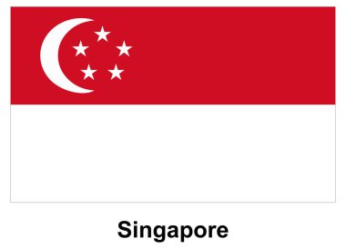 Singapur bayrağı beyaz hilal ve beş yıldızlı koyu kırmızı bir arka plana sahiptir. Ulusal gurur, birlik ve bağımsızlığı simgeliyor..