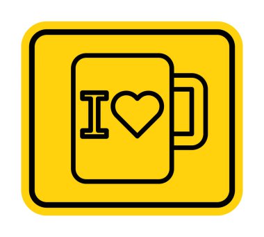 Kalp sembollü bir sabıka tasarımı içeren canlı bir ikon, içeceklere olan sevgiyi iletmek için mükemmel. Yaratıcı projeler ve tasarımlar için ideal.