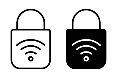 This image features a stylish set of wireless lock icons, symbolizing security and connectivity. Perfect for any project related to technology and safety.