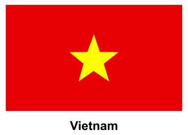 Bu resim, ulusal kimlik ve birliği temsil eden öne çıkan sarı yıldızlı canlı kırmızı bir alan tarafından karakterize edilen Vietnam 'ın ulusal bayrağını gösteriyor..