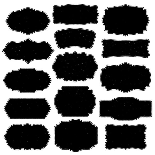 Set of vintage blank frames and labels