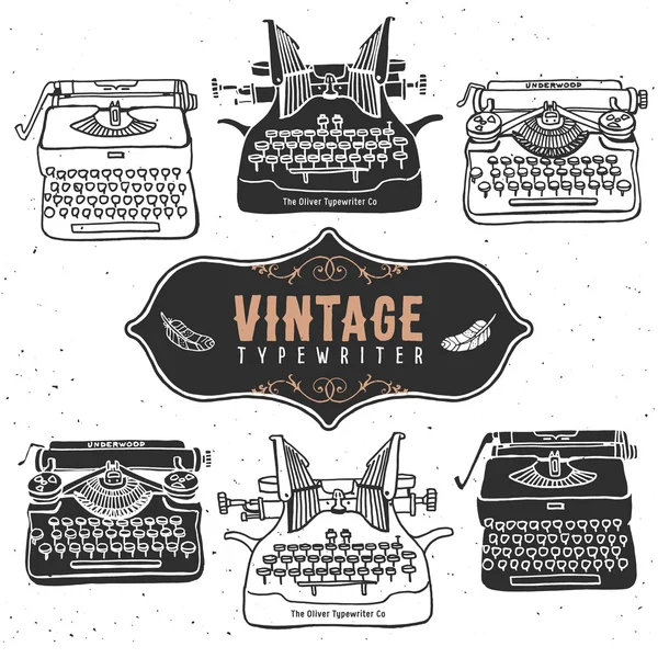 Vintage retro eski daktilo koleksiyonu
