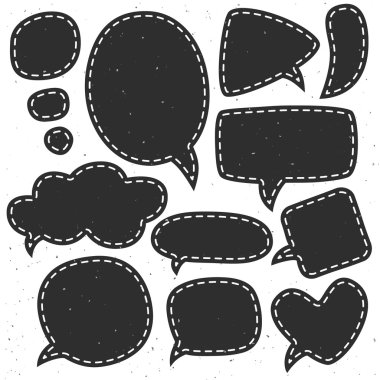 Vintage mürekkep konuşma balonu kompozisyon