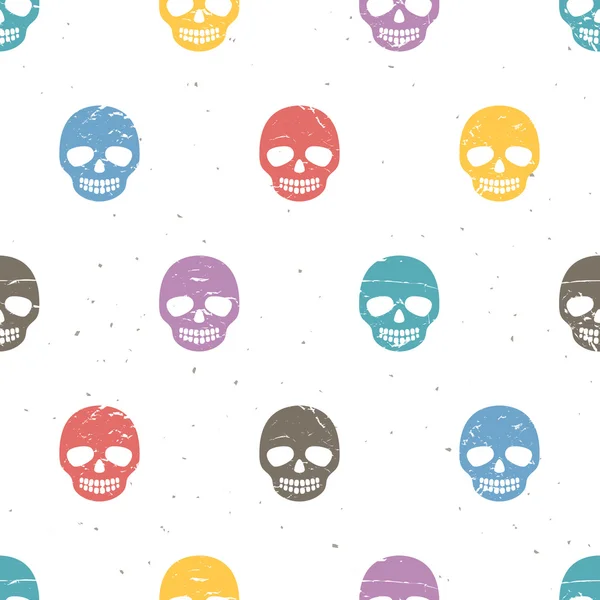 Vintage sugar skulls. Seamless pattern — Stock Vector