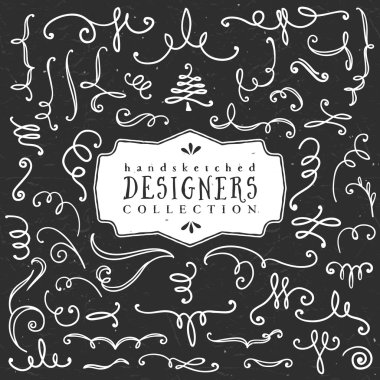Dekoratif bukleler ve swirls tebeşir