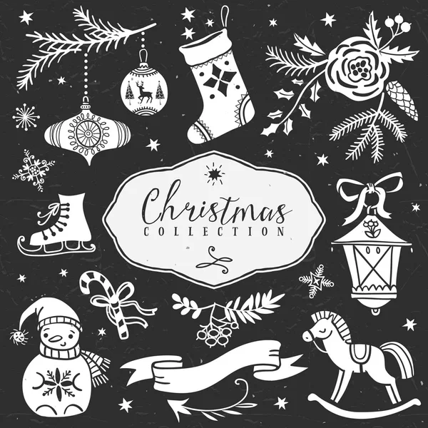 Colección Navidad Elementos de diseño — Vector de stock