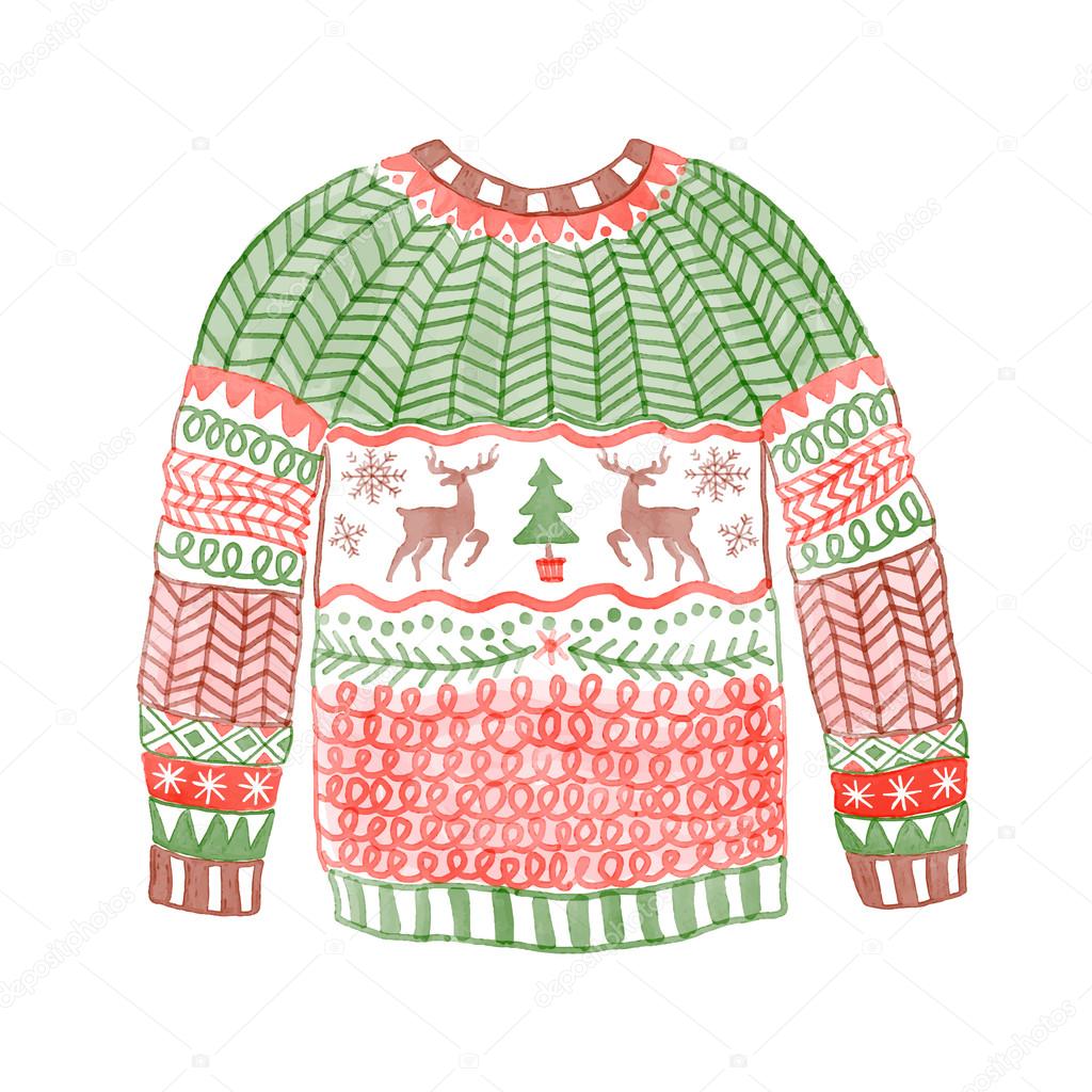 Cozy sweater with Christmas deer.
