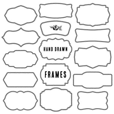 Kontur boş çerçeveler ve etiketleri