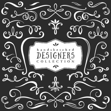 Vintage dekoratif bukleler ve swirls