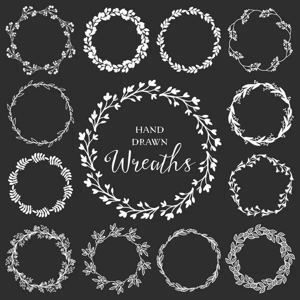 Elle çizilmiş rustik çelenk.