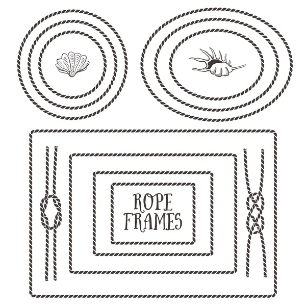 Marcos de cuerda elementos decorativos — Archivo Imágenes Vectoriales