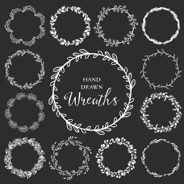 Elle çizilmiş rustik çelenk.