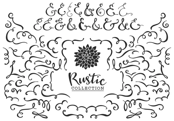 Rustik dekoratif bukleler ve swirls