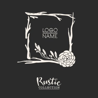 Rustik premade tipografik logo şablonu