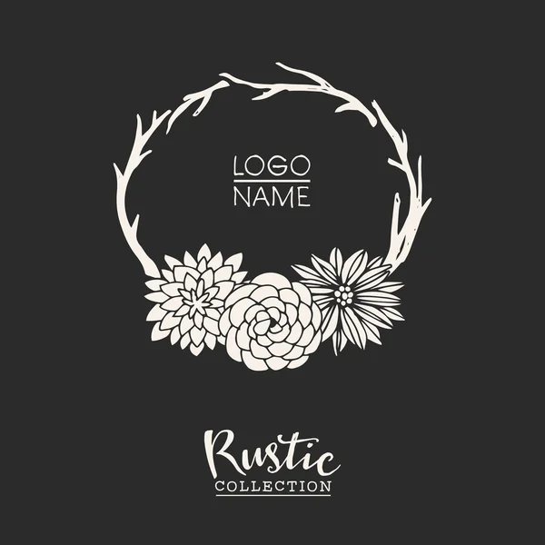 Rustic premade typographic logo template — Stock Vector