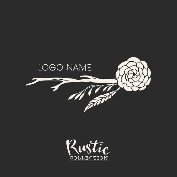 Rustic premade typographic logo template — Stock Vector
