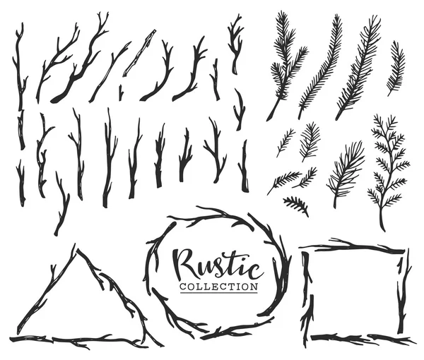 Ahşap ağaç dalları ve çelenk