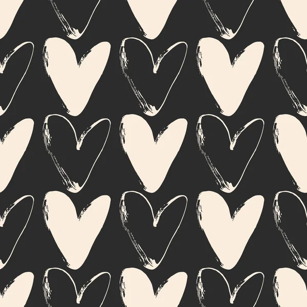 Hearts grunge seamless pattern — Stock Vector